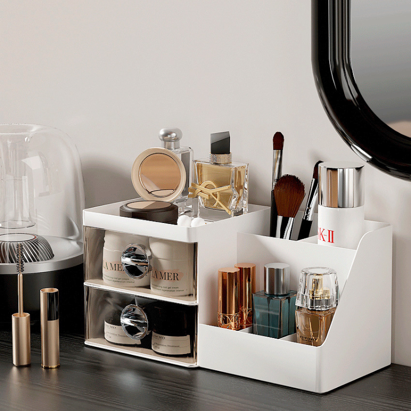 No. B33-6607 Light luxury desktop cosmetics storage box, dressing table storage box, desk storage rack, rack