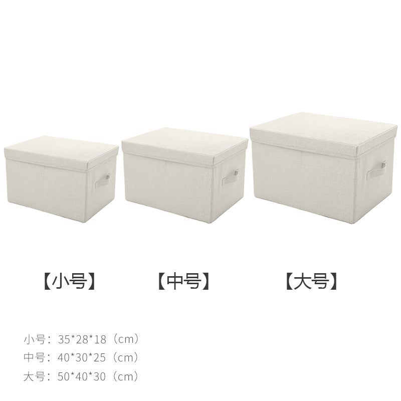 No.yichen0096帶蓋布藝棉麻收納箱收納盒 可折疊衣櫃整理箱衣服儲物箱