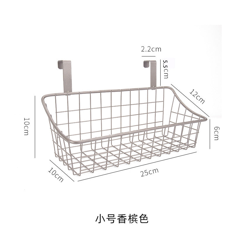 No.SYB209廚房浴室掛式鐵藝收納籃掛架 收納筐 瀝水籃 儲物籃【2個裝】