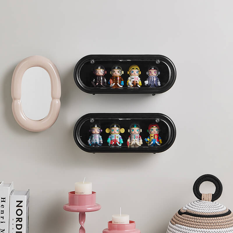 No.700 Handheld Office Blind Box Storage Display Rack Storage Box Wall Hanging No-Punch Bubble Mart Handheld Office Blind Box Toy Wall Cream Wind Dustproof Box Handheld Display Box