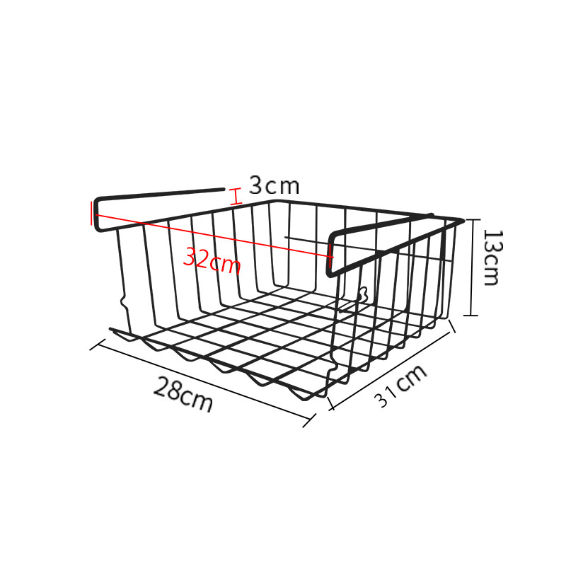 No.SYB-301B廚房吊櫃下掛籃置物架 分層整理架 衣櫃懸掛式可疊加收納架 储物篮