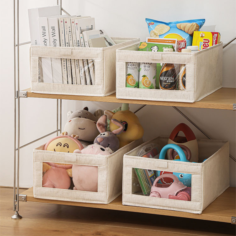 No.LLY00 cotton and linen wardrobe storage box 【2 pieces】