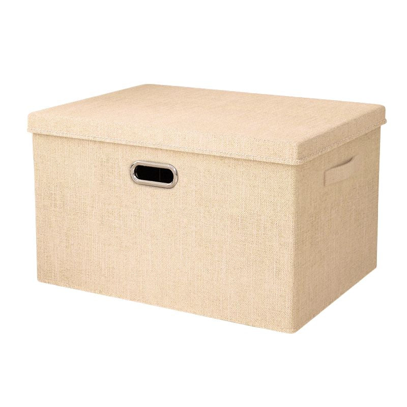 No.FA04Q大容量棉麻帶蓋衣物收納箱 可折疊可水洗衣櫃整理箱衣服收納盒 兒童玩具整理箱