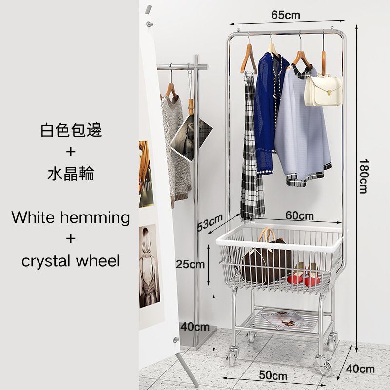 No.DL180輕奢時尚簡約多功能移動衣架推車 落地晾衣架 落地衣帽架 臥室掛衣架 服裝店衣服展示架