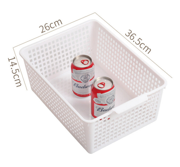 No.1810簡約白色家用塑料收納籃 儲物籃【5個裝】