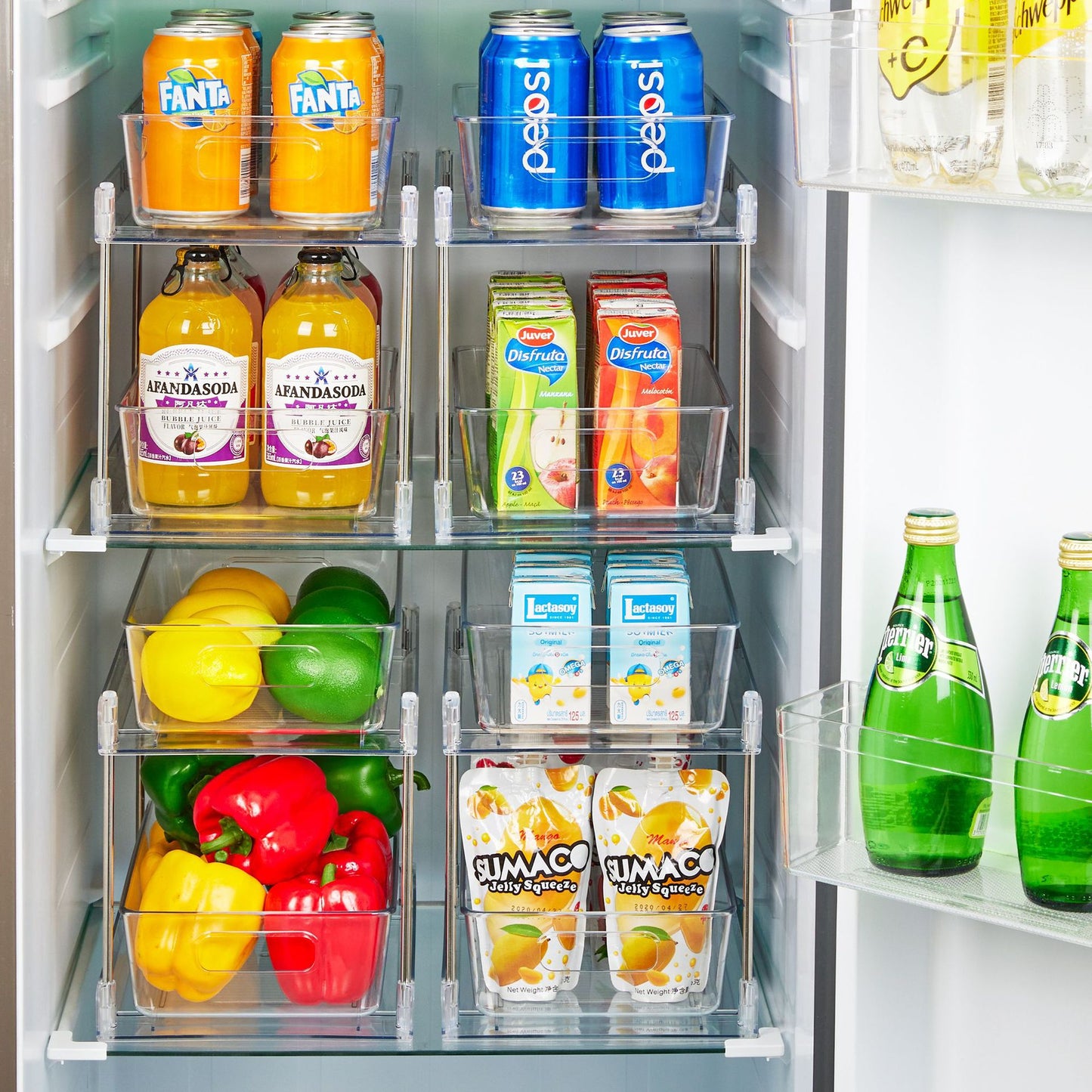 No.HK02106 浴室雙層置物架 透明下水槽置物架 辦公桌面化妝品整理抽拉收納架