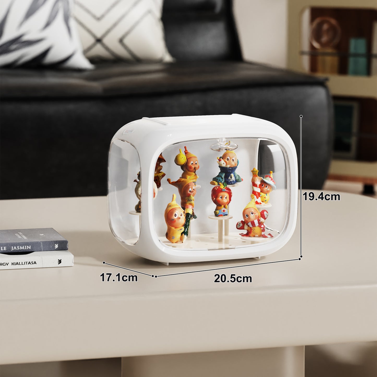 No.QH3009 Space capsule blind box display box high transparent acrylic dustproof storage box Pop Mart hand-made box DIY base bracket magnetic suction opening and closing free stacking