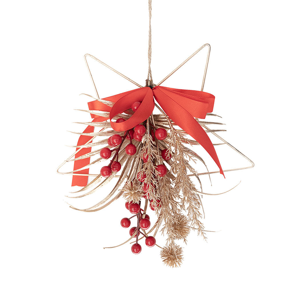 No.CF01087 Gold five-star scattered tail sunflower wall hanging fortune fruit New Year's Eve flower holly Christmas New Year home decoration INS style artificial flower wedding wholesale