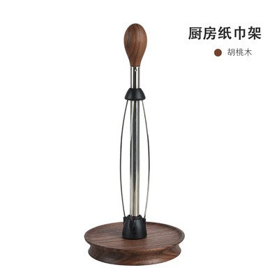 No. 41HT11 solid wood creative paper towel holder roll paper rack no punching solid wood paper towel storage rack column kitchen paper towel vertical storage rack