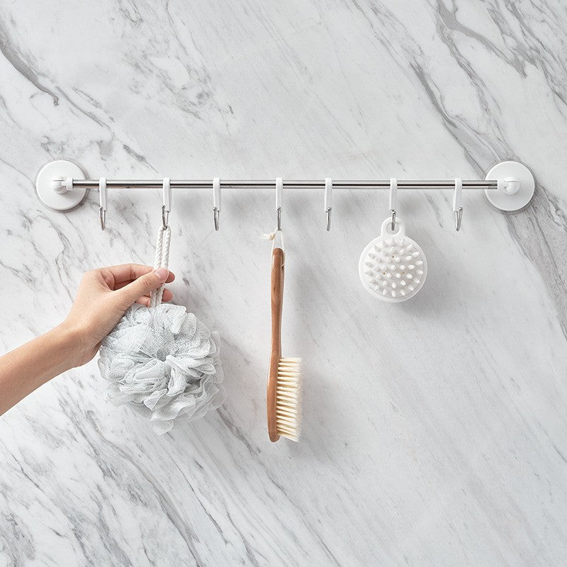 No.5039 right angle punch-free adhesive strong seven-row hook bathroom towel hanging hook kitchen tool storage hook traceless hook