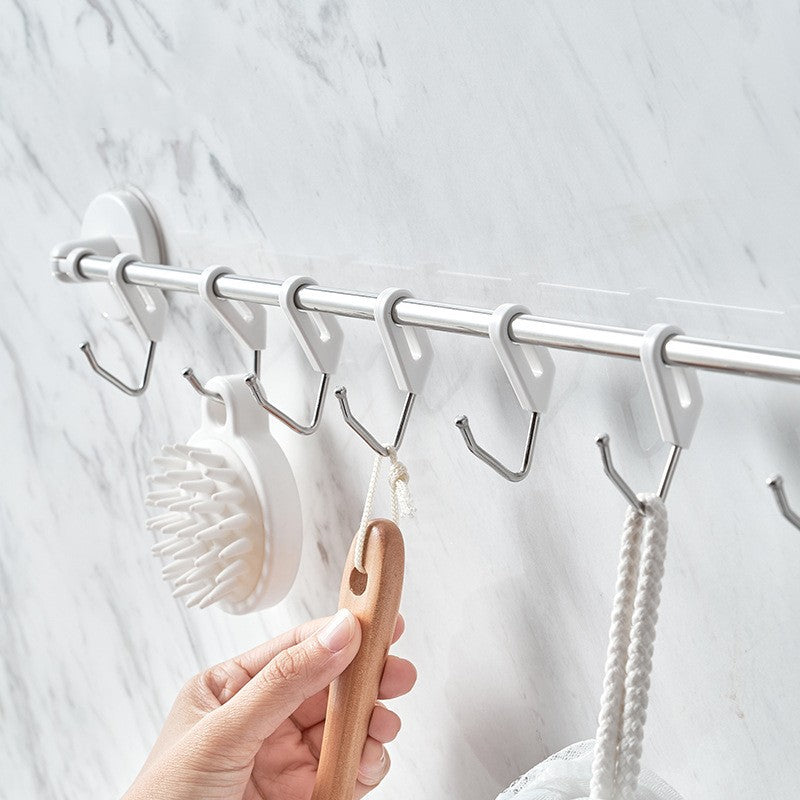 No.5039 right angle punch-free adhesive strong seven-row hook bathroom towel hanging hook kitchen tool storage hook traceless hook