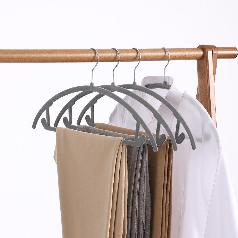 No.113 organizer recommends flocked curved semicircular seamless anti-slip clothes hanger【30 pieces】