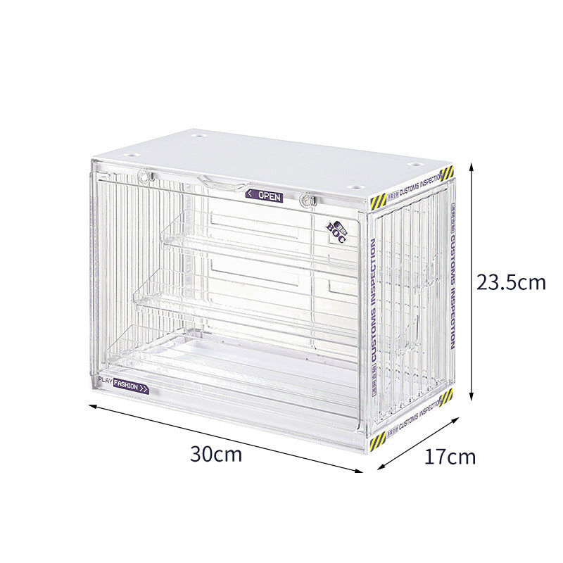 No.M801JT badge display stand transparent desktop figure storage box dust-proof ladder shelf standing sign peripheral badge storage rack storage box