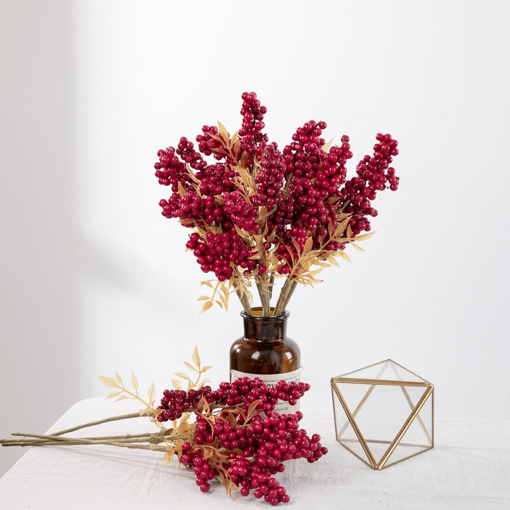 No.GF15966 Christmas berry bean branch artificial flower bean silk flower home decoration wholesale