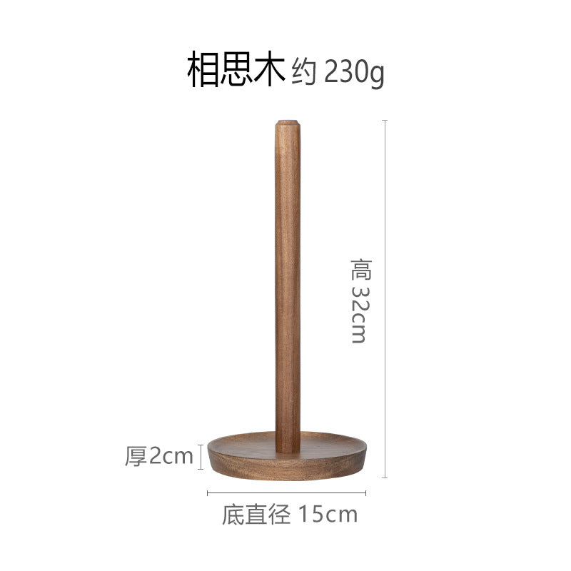 No. 41HT11 solid wood creative paper towel holder roll paper rack no punching solid wood paper towel storage rack column kitchen paper towel vertical storage rack