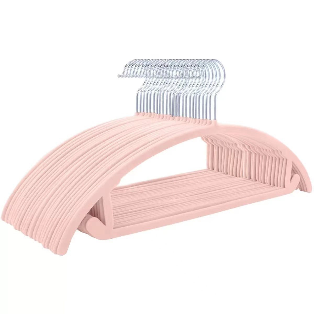 No.113 organizer recommends flocked curved semicircular seamless anti-slip clothes hanger【30 pieces】