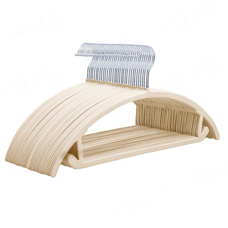 No.113 organizer recommends flocked curved semicircular seamless anti-slip clothes hanger【30 pieces】