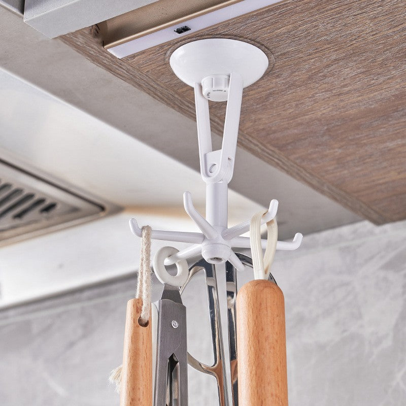 No.5162 360 degree rotatable traceless adhesive hook strong adhesive hanger kitchen tool spatula storage hanger bathroom storage hanger