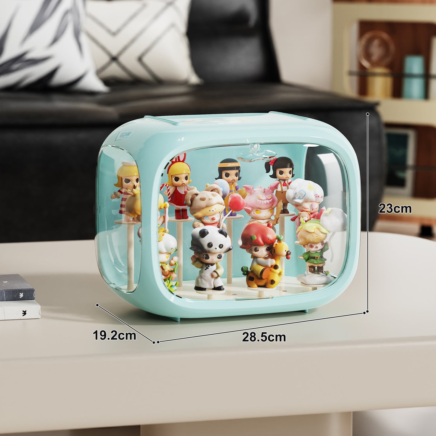 No.QH3009 Space capsule blind box display box high transparent acrylic dustproof storage box Pop Mart hand-made box DIY base bracket magnetic suction opening and closing free stacking