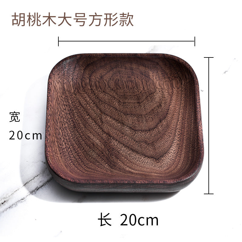No.cp01 creative solid wood round square snack snack small plate fruit plate