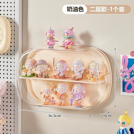 No.700 Handheld Office Blind Box Storage Display Rack Storage Box Wall Hanging No-Punch Bubble Mart Handheld Office Blind Box Toy Wall Cream Wind Dustproof Box Handheld Display Box