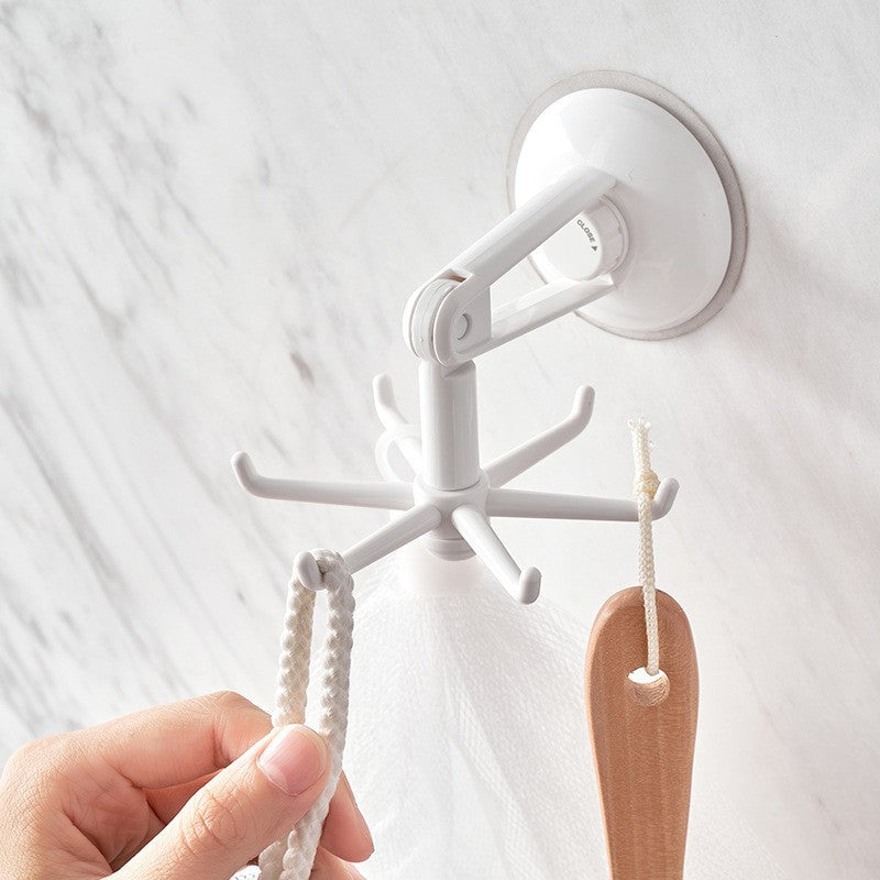 No.5162 360 degree rotatable traceless adhesive hook strong adhesive hanger kitchen tool spatula storage hanger bathroom storage hanger