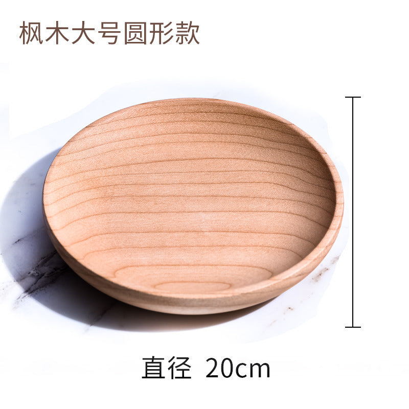No.cp01 creative solid wood round square snack snack small plate fruit plate