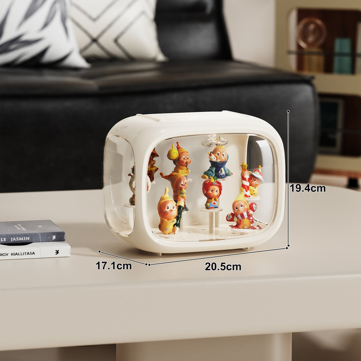 No.QH3009 Space capsule blind box display box high transparent acrylic dustproof storage box Pop Mart hand-made box DIY base bracket magnetic suction opening and closing free stacking