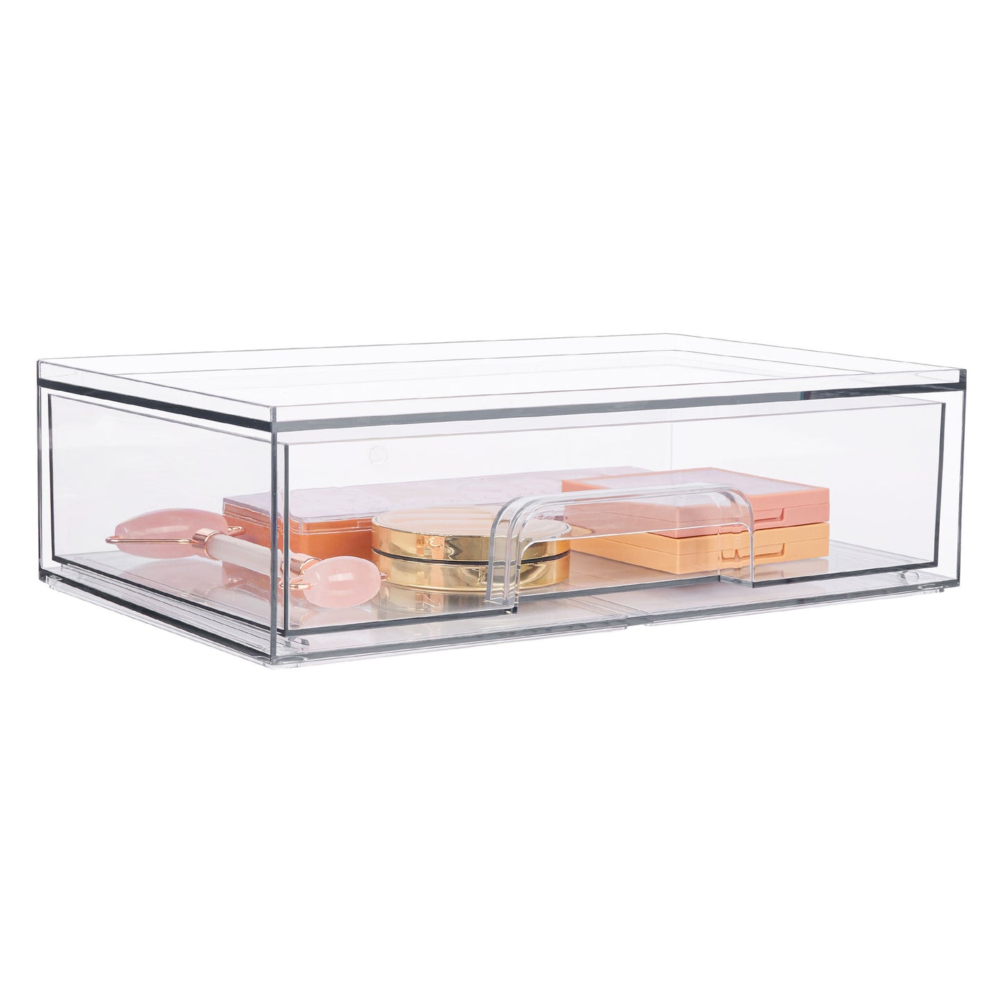 No.H02036PET transparent storage box desktop jewelry box household transparent skin care product storage box transparent dust-proof drawer cosmetics storage box desktop stationery storage box