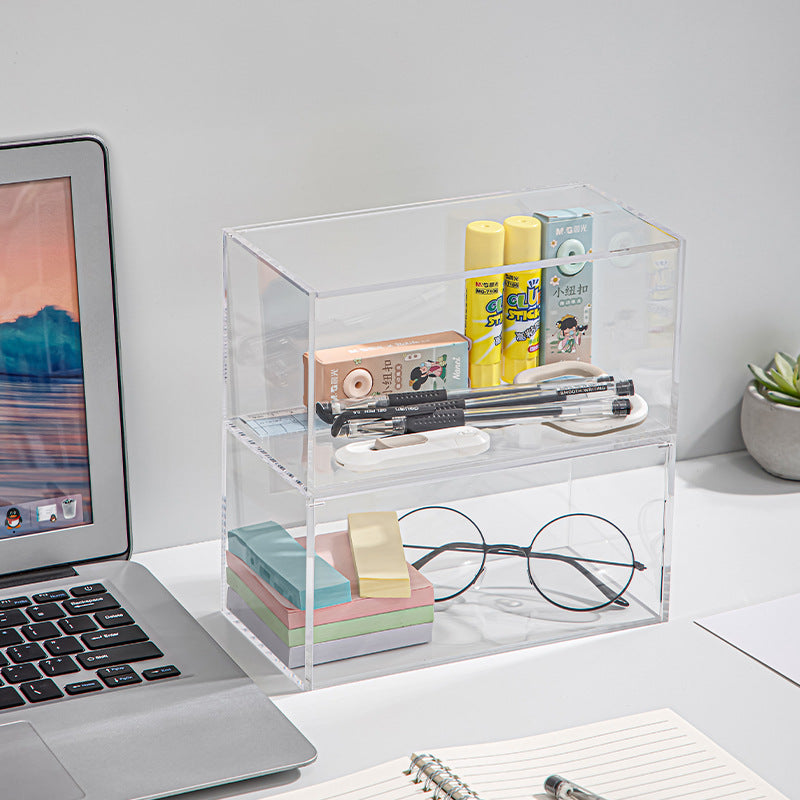 No.Cy21-0057 Acrylic storage box doll figure storage box Bubble Mart blind box storage desktop cosmetics storage box office stationery transparent dust-proof storage box
