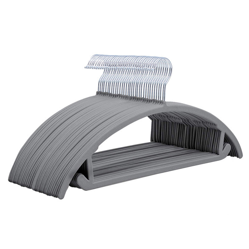 No.113 organizer recommends flocked curved semicircular seamless anti-slip clothes hanger【30 pieces】