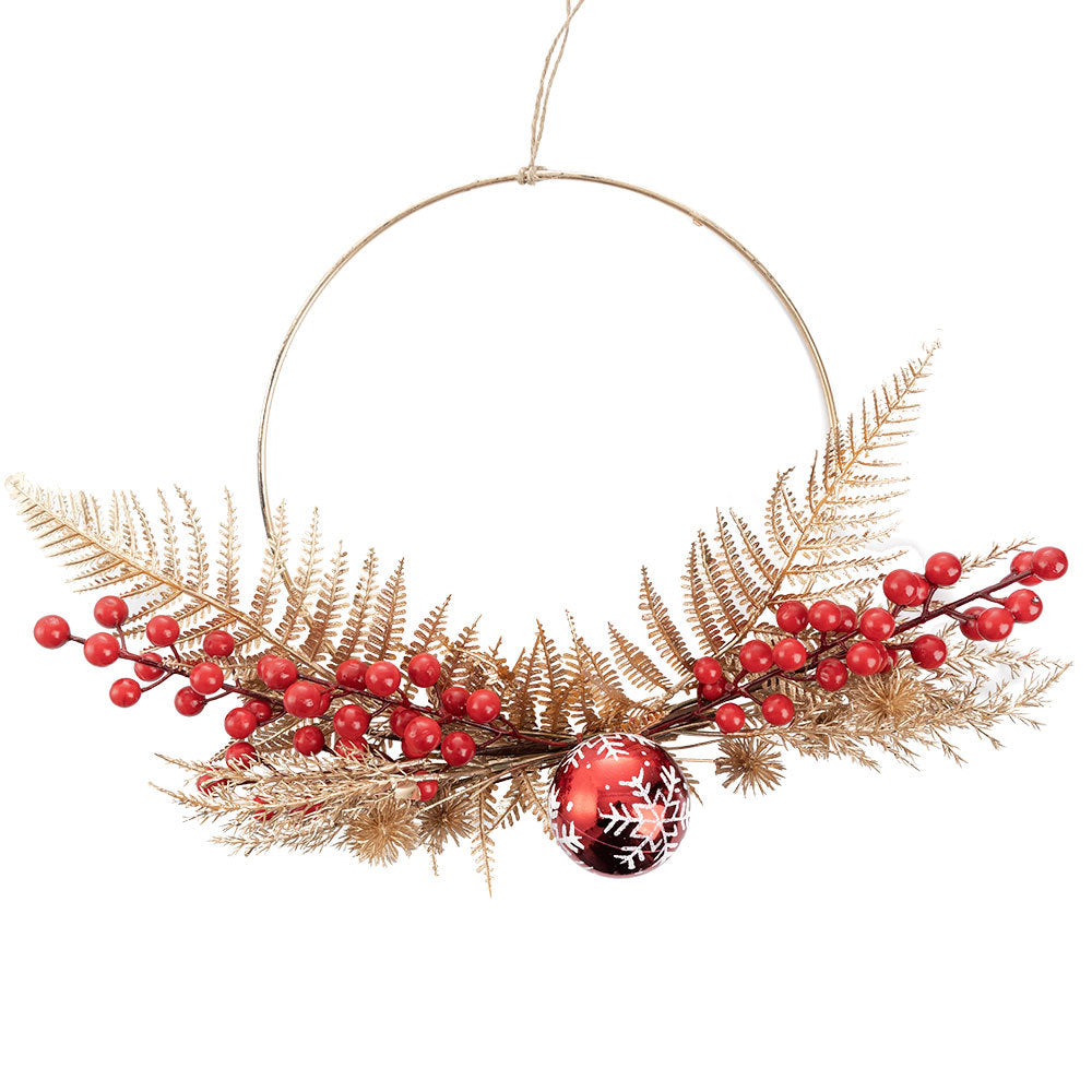 No.CF01053冬青紅果裝飾品 聖誕掛墻家居裝飾 仿真花婚慶批發