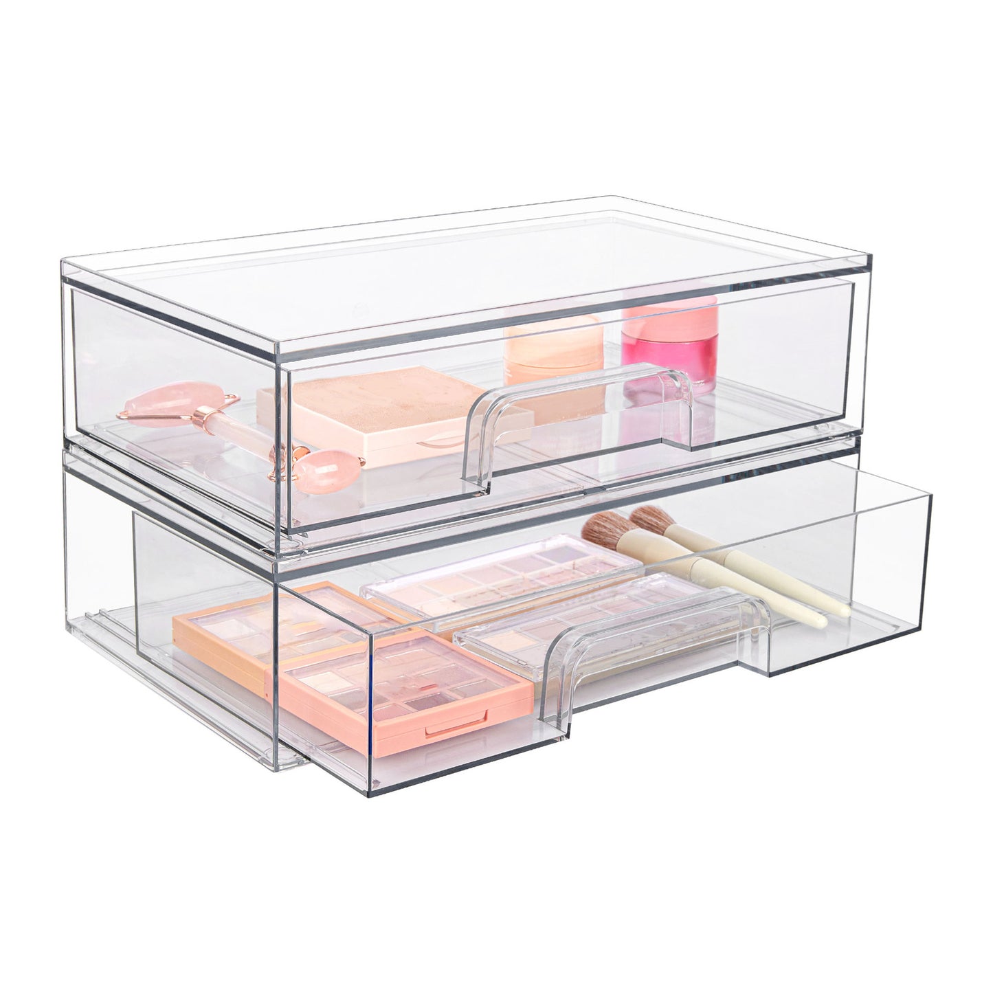 No.H02036PET transparent storage box desktop jewelry box household transparent skin care product storage box transparent dust-proof drawer cosmetics storage box desktop stationery storage box