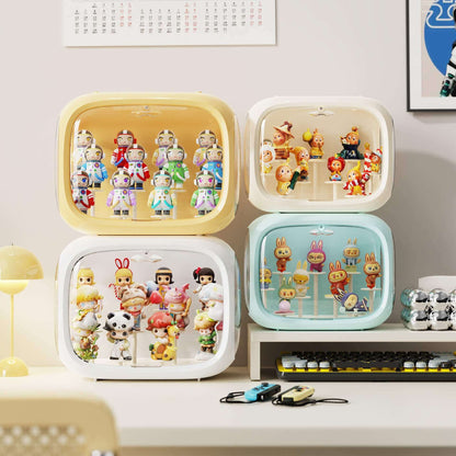 No.QH3009 Space capsule blind box display box high transparent acrylic dustproof storage box Pop Mart hand-made box DIY base bracket magnetic suction opening and closing free stacking