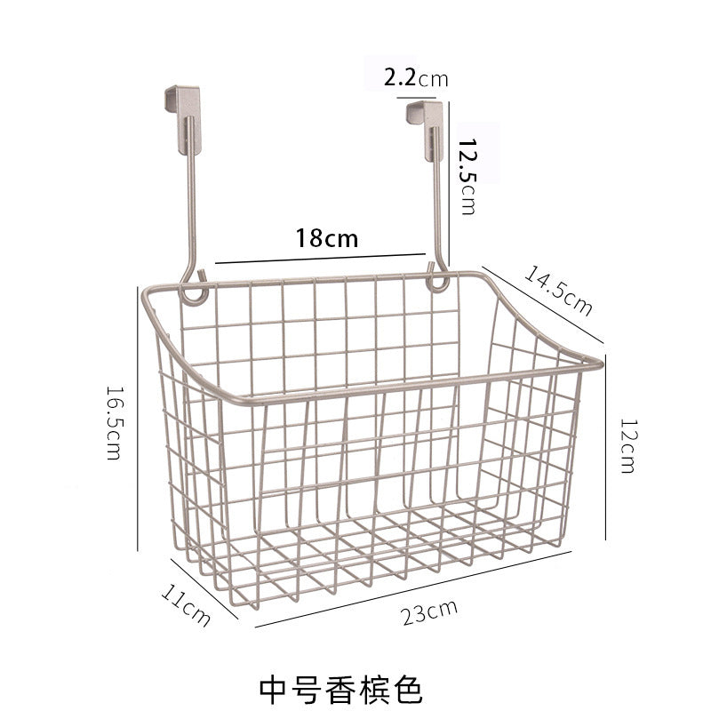 No.SYB209廚房浴室掛式鐵藝收納籃掛架 收納筐 瀝水籃【2個裝】