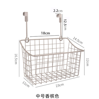 No.SYB209廚房浴室掛式鐵藝收納籃掛架 收納筐 瀝水籃【2個裝】