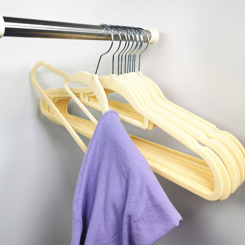 No.221 organizer recommends environmentally friendly translucent flocking, traceless and non-slip clothes hangers 【20 pieces】