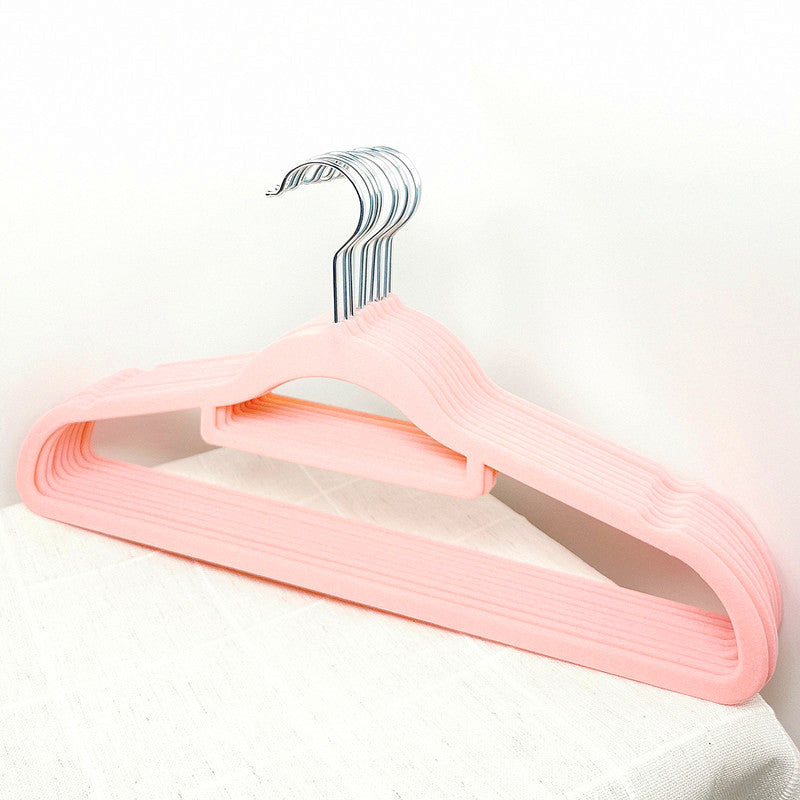 No.221 organizer recommends environmentally friendly translucent flocking, traceless and non-slip clothes hangers 【20 pieces】