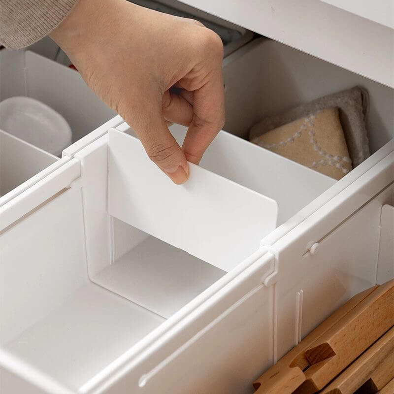 No. AW2309003 Retractable storage box with dividers, drawer organization and storage box, home kitchen tableware storage drawer, underwear organization box, plastic compartment storage box