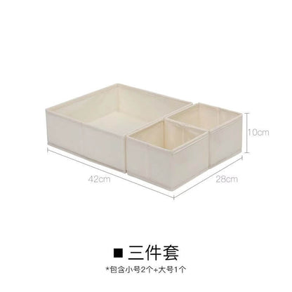 No.968172 28cm polycotton drawer divider box underwear bra socks storage box foldable washable fabric combination storage box