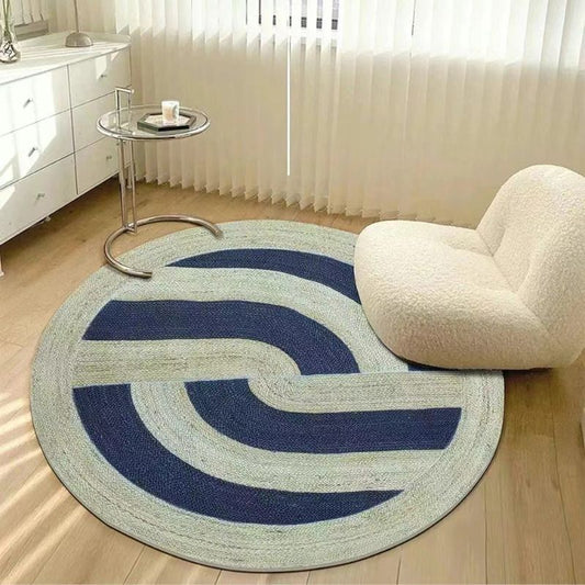 No.2108 India imported hand-woven jute carpet log style round rug