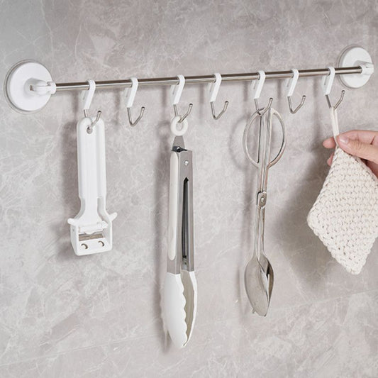 No.5039 right angle punch-free adhesive strong seven-row hook bathroom towel hanging hook kitchen tool storage hook traceless hook