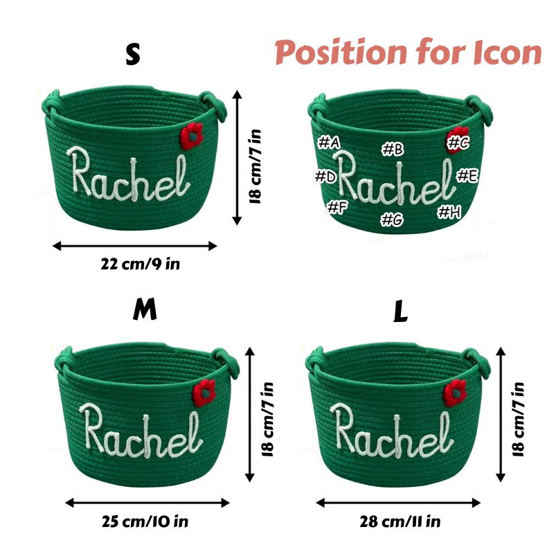 No.CM-BZ01 客製化棉繩聖誕收納籃 個性化姓名禮籃 聖誕節禮物籃