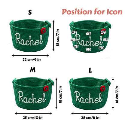 No.CM-BZ01 客製化棉繩聖誕收納籃 個性化姓名禮籃 聖誕節禮物籃