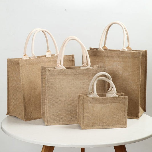 No.LTB01 客製化麻布袋 天然黃麻手提袋 可來圖定制 環保耐用購物袋 品牌禮贈袋