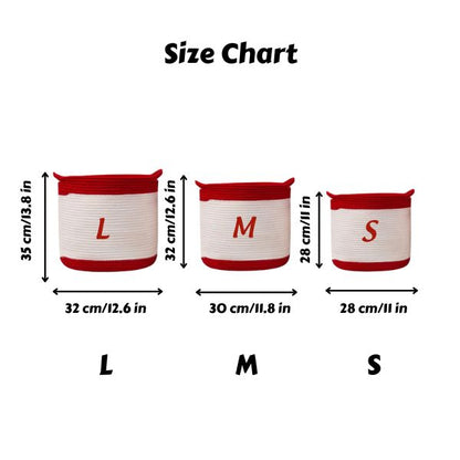 No.CM-02 Customized Cotton Rope Christmas Storage Basket, Can Be Printed with Name and Icons, Christmas Gift Basket