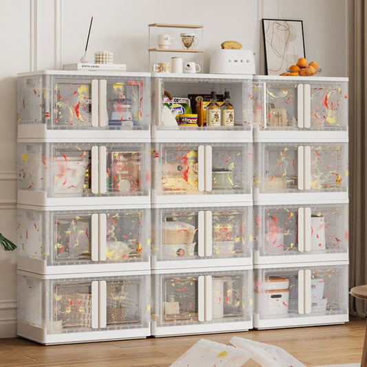 No.CG-HE042-1 Living room simple plastic cabinet storage box multi-layer snack toy storage cabinet home installation-free folding storage cabinet