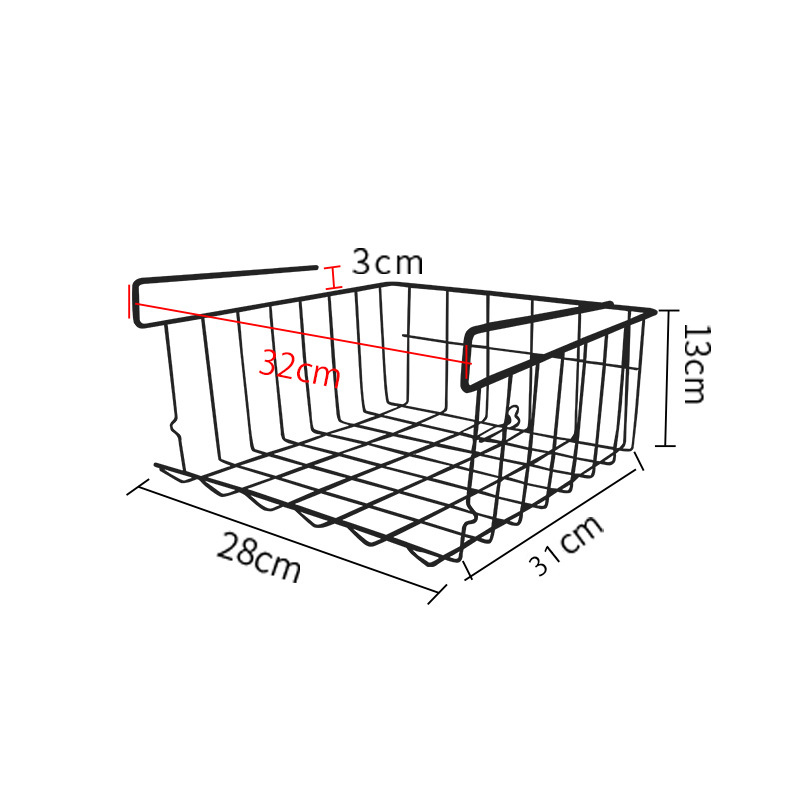 No.SYB-301B廚房吊櫃下掛籃置物架 分層整理架 衣櫃懸掛式可疊加收納架