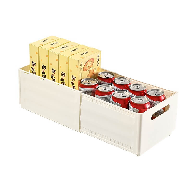 No.WYS8648 Retractable right angle storage box pull-out plastic storage basket multi-size stackable storage drawer box