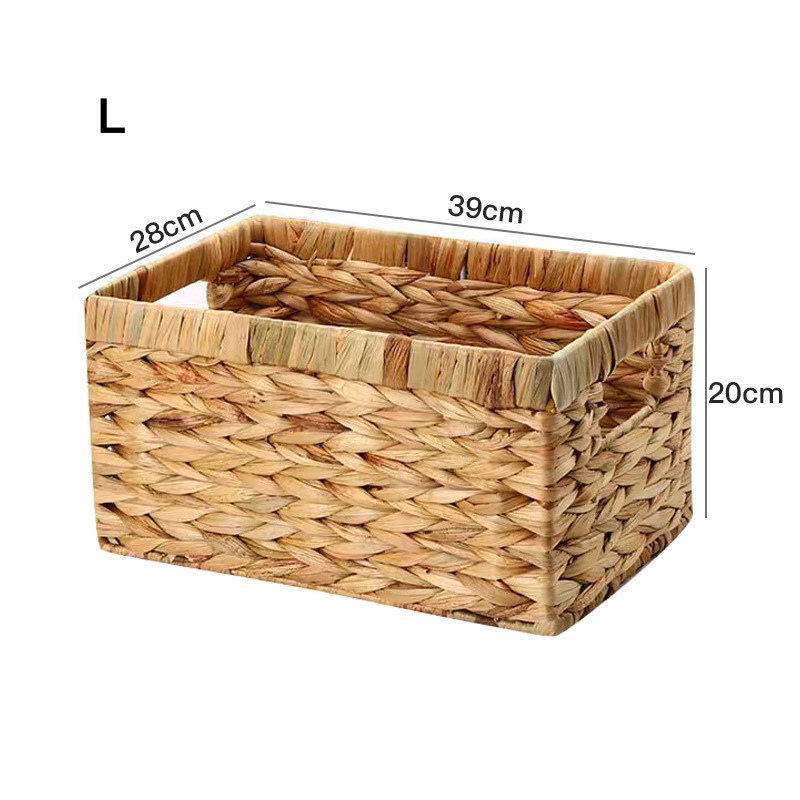 No.PBHLC handmade straw storage basket rectangular water hyacinth grass storage box